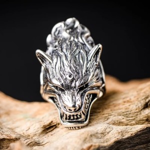 Wolvenkop ring - 925 Sterling Zilver